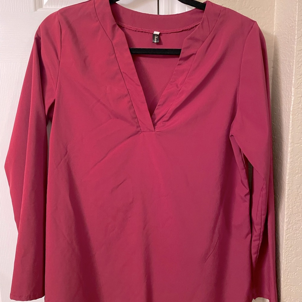 Maroon long sleeve blouse